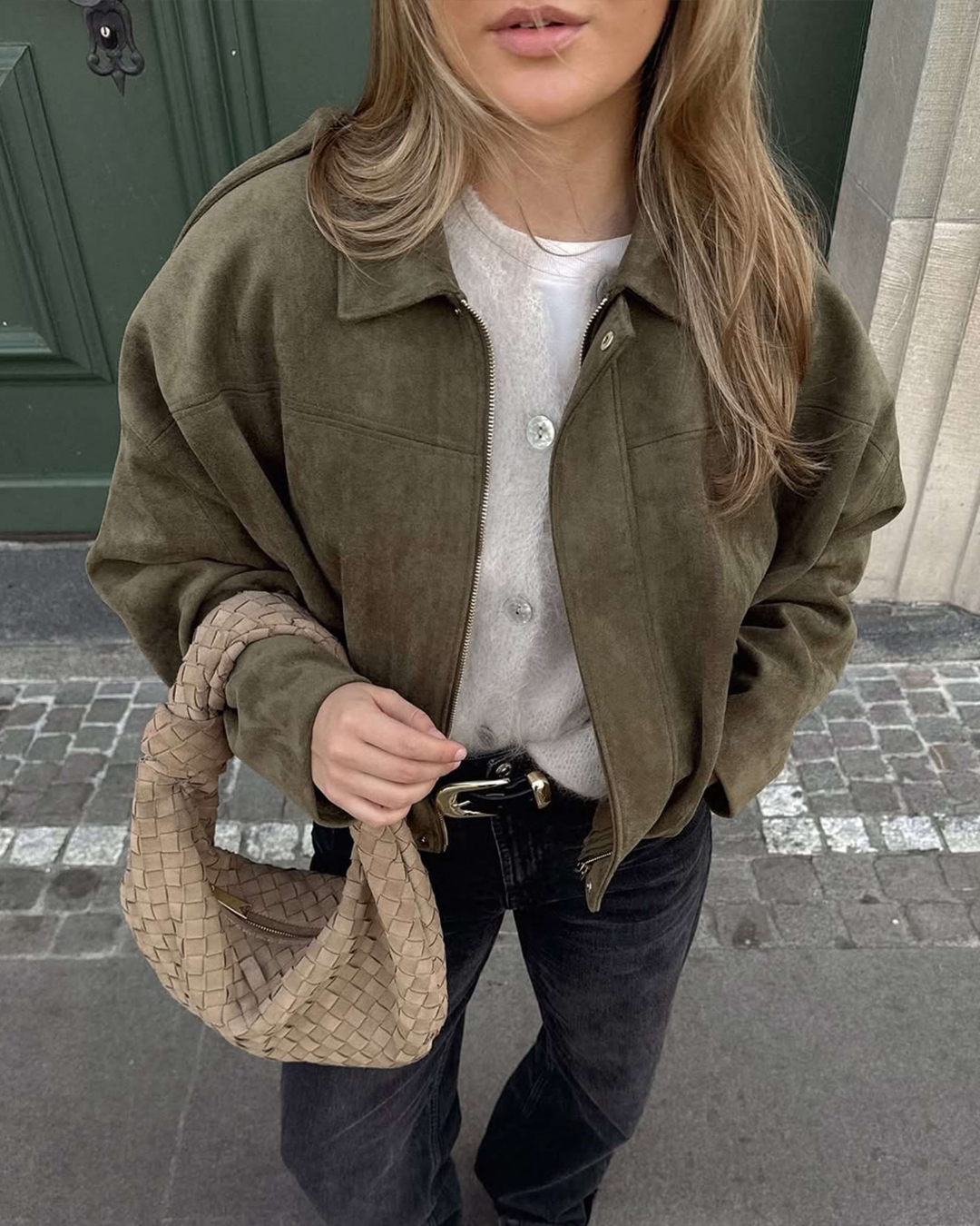 SAMMY Suede Bomber Jacket