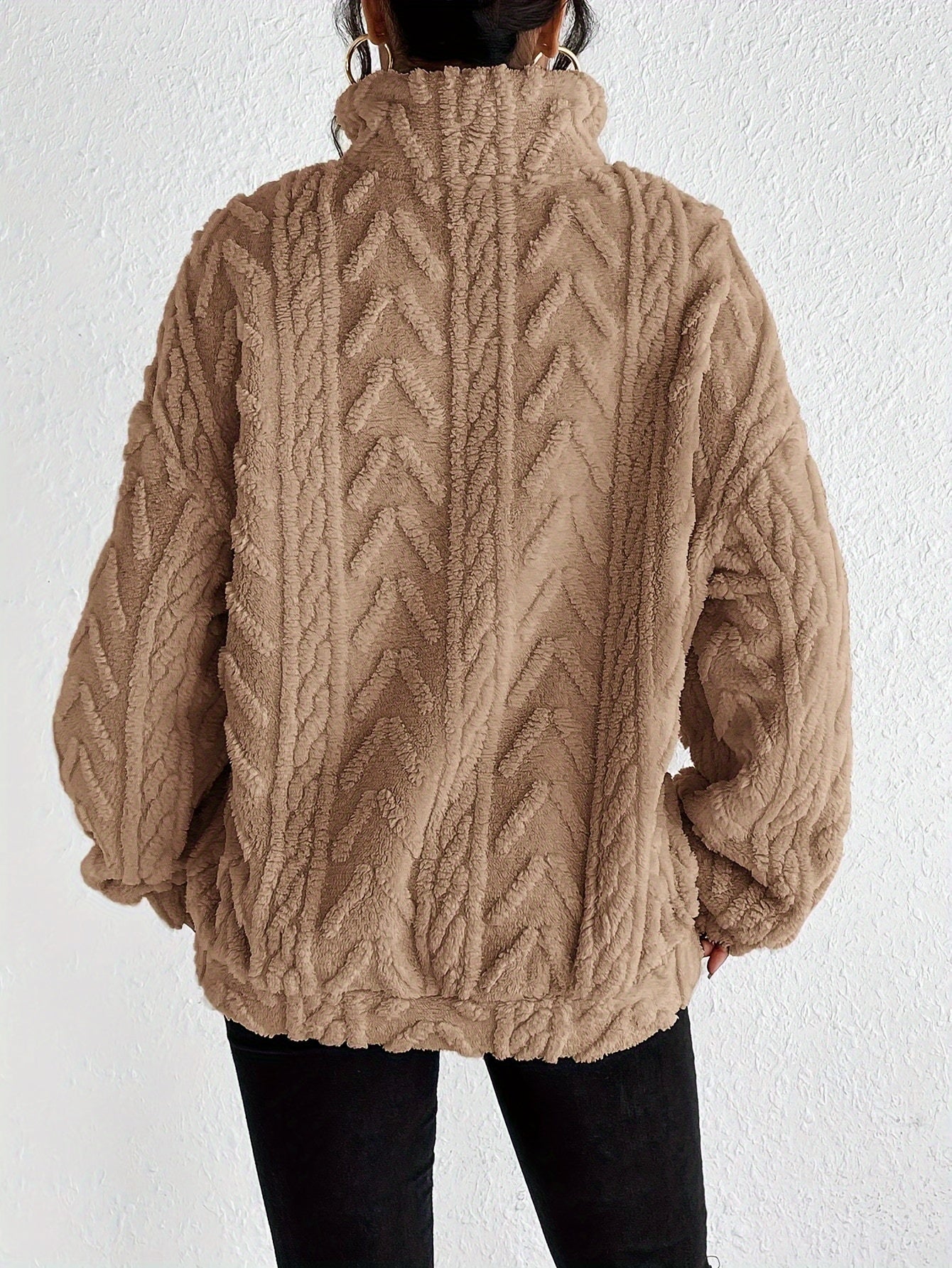 Seraphina - Luxe Cable-Knit Fleece Sweatshirt