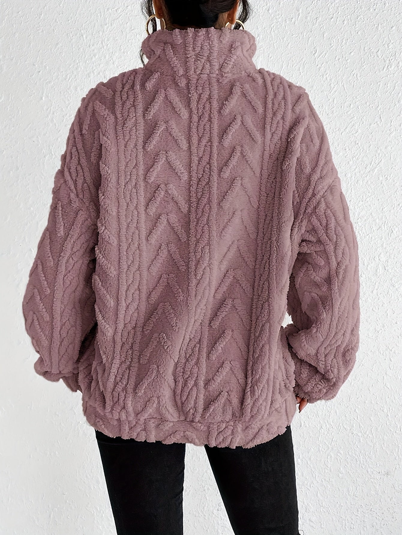 Seraphina - Luxe Cable-Knit Fleece Sweatshirt