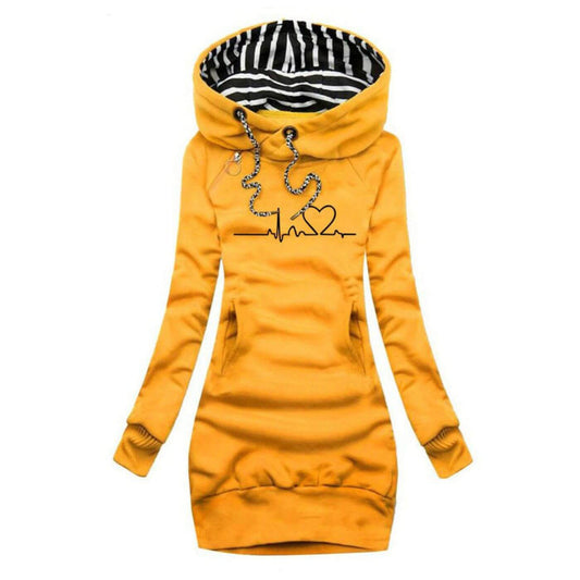 SALIDA - Heartbeat Print Hoodie Dress