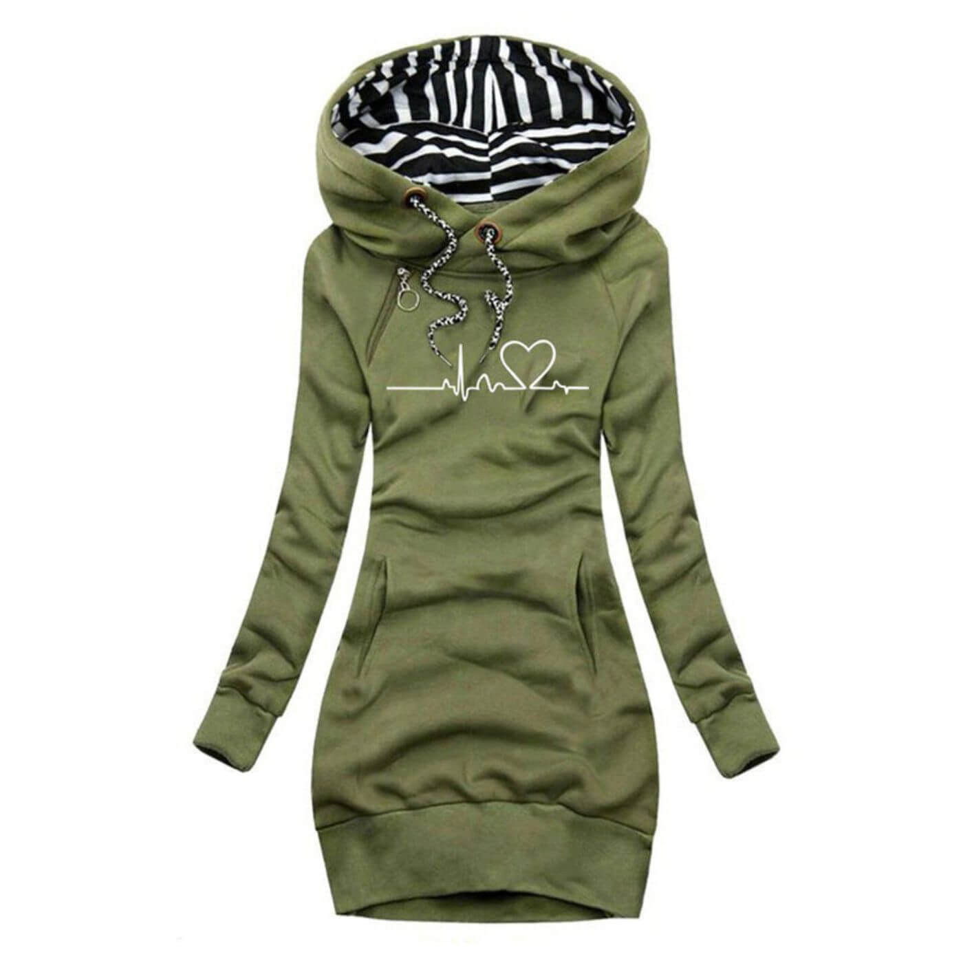 SALIDA - Heartbeat Print Hoodie Dress