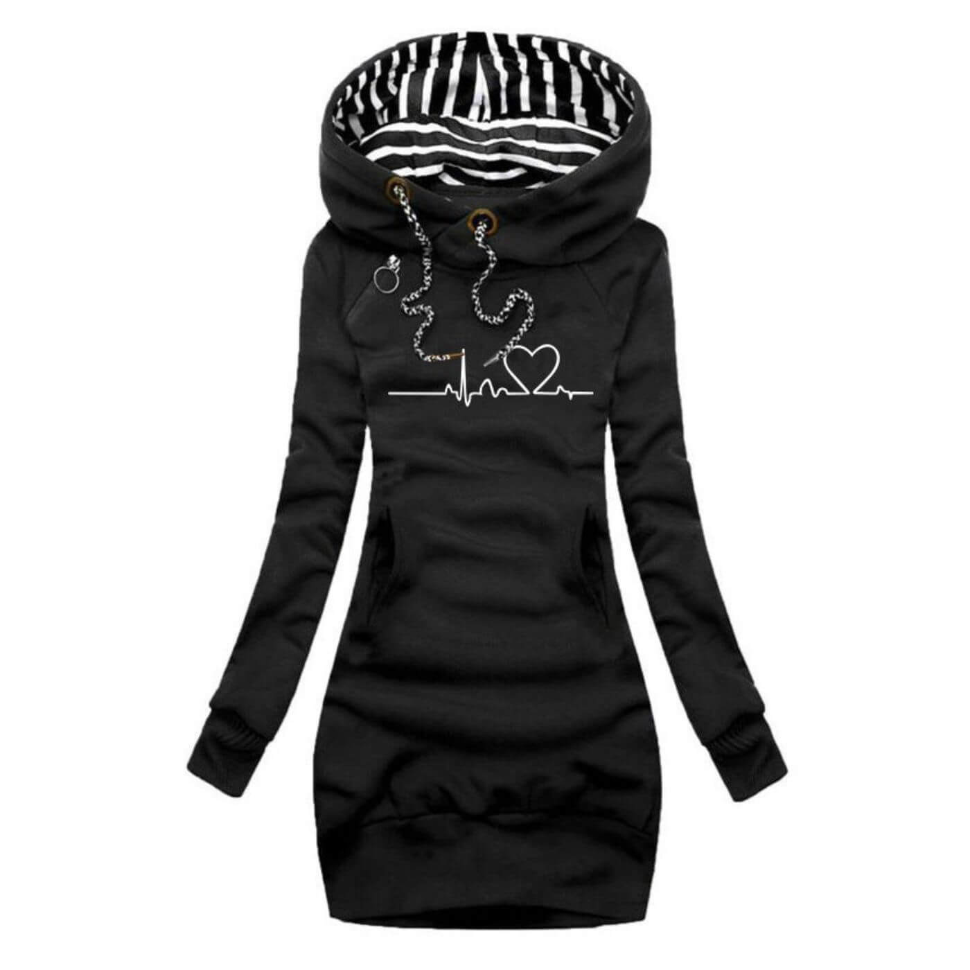 SALIDA - Heartbeat Print Hoodie Dress