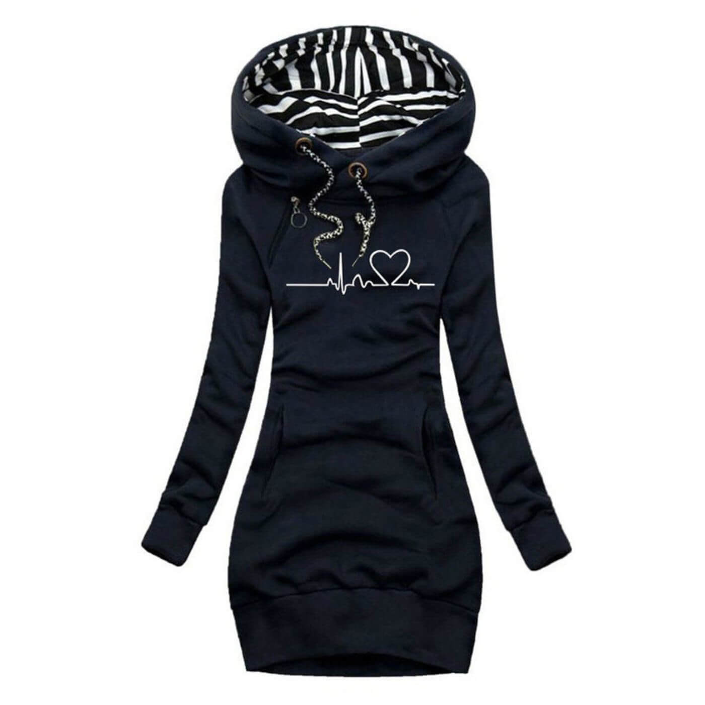 SALIDA - Heartbeat Print Hoodie Dress