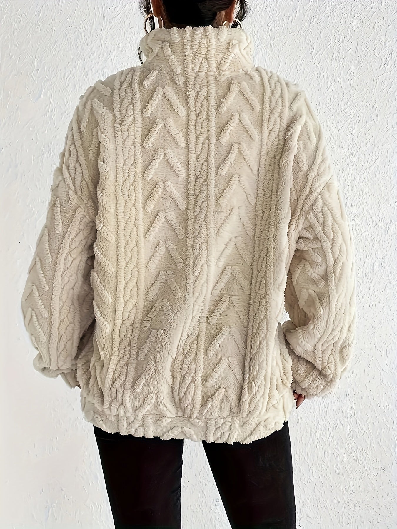 Seraphina - Luxe Cable-Knit Fleece Sweatshirt